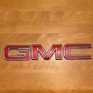 OEM GMC Truck Tailgate Emblem Badge Red Chrome – Garage Decor or Replacement
